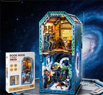 AI World Wooden Book Nook Kit F07AM15-8-68100