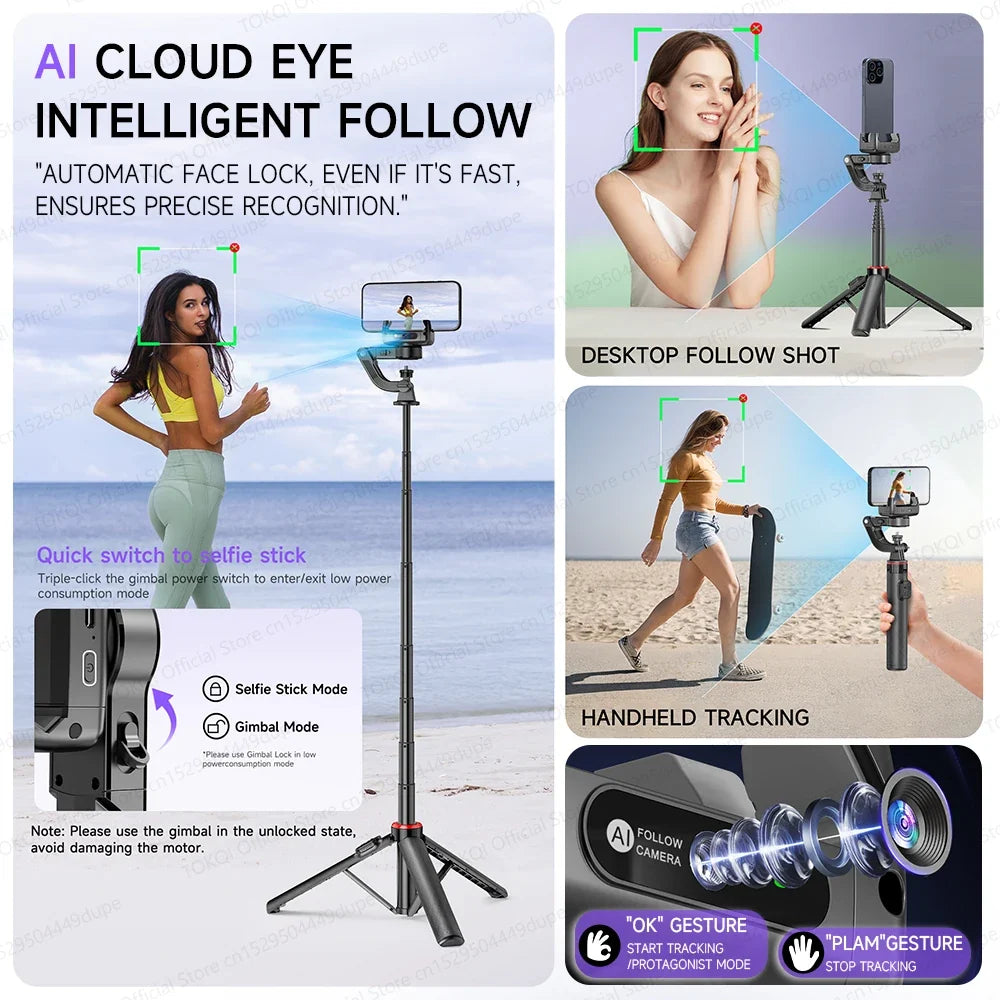 NNEOBA C22 AI Face Tracking Gimbal Stabilizer