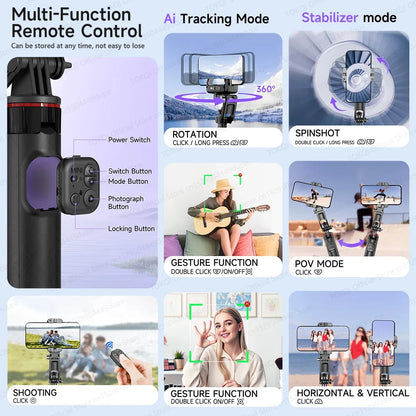 NNEOBA C22 AI Face Tracking Gimbal Stabilizer