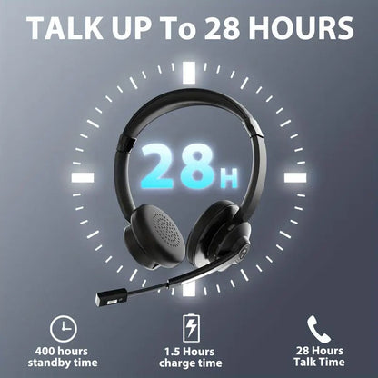NNETM AI Noise Cancelling Wireless Headset with Mic